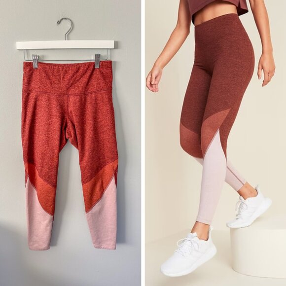 High-Waisted CozeCore Color-Blocked Leggings - Picture 1 of 11